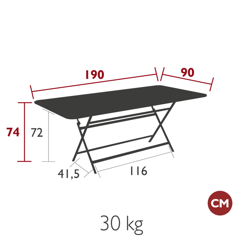 Caractere Rectangular Table