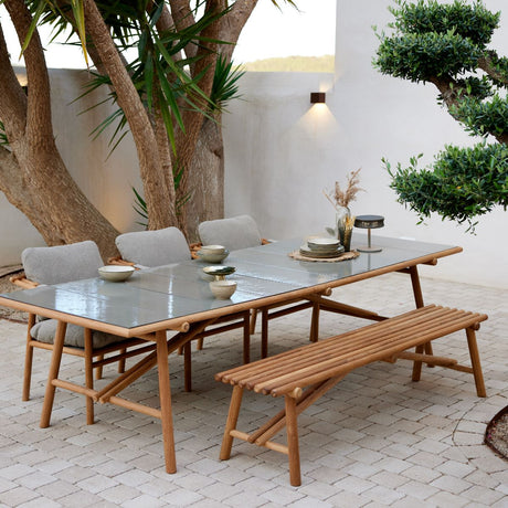 Teak Sticks Bench by Cane-line. Available online or instore from Cedar Nursery