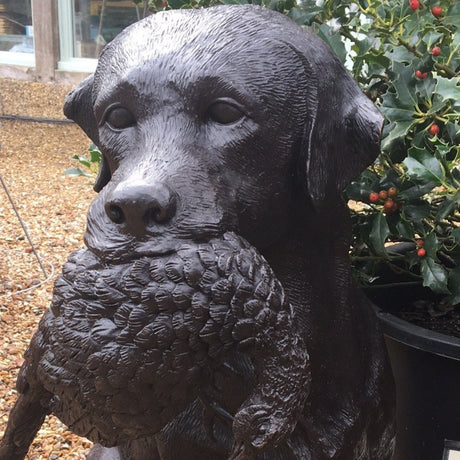 Labrador with Pheasant Sculpture - Cedar Nursery - Plants and Outdoor Living